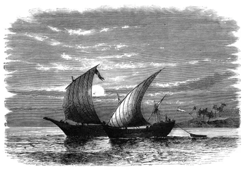 Arabische Dhaus am Roten Meer, ca. 1890