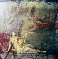 Ariadne von Theseus verlassen, römische Wandmalerei aus Herculaneum