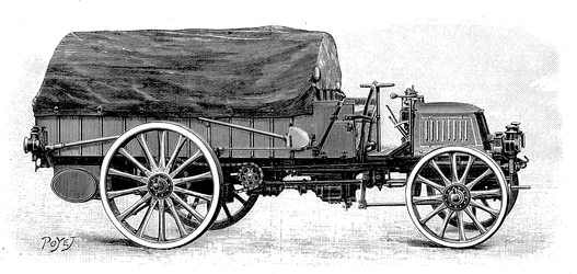 Armeelastwagen von Daimler, mit 4-Zylinder-12-PS-Motor