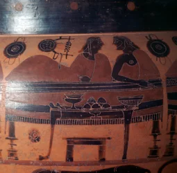 Attisch rotfigurige griechische Vase, 6. Jahrhundert v. Chr.