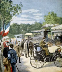 Automobil-Zuverlässigkeitsprüfung zwischen Paris und Rouen, gesponsert von Le Petit Journal, 1894