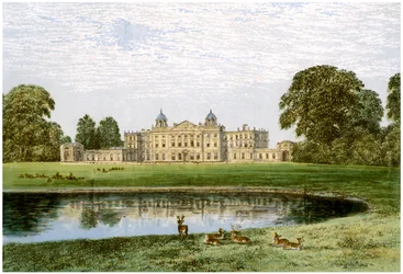 Badminton House, Gloucestershire, Heim des Herzogs von Beaufort, um 1880