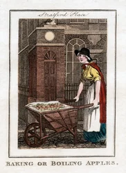 Backen oder Kochen von Äpfeln, Stratford Place, London, 1805