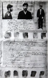 Baku-Polizeiformular des politischen Verbrechers J. Jugashvili Stalin