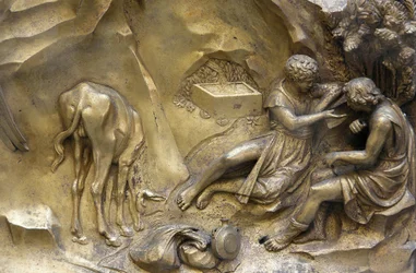 Baptisterium San Giovanni. Paradiespforte. Kain und Abel, Florenz, Italien