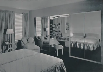 Schlafzimmer entworfen von James F. Eppenstein, Chicago, 1942