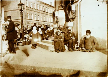 Bettler vor dem Walaam-Kloster, Moskau, Russland, 1907