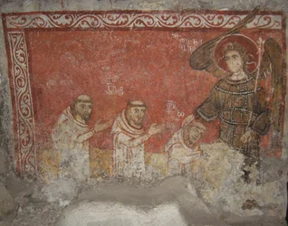 Bernhard der Pilger und seine Anhänger, gesegnet von Erzengel Michael, ca. 950