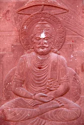 Bhagavad Gita eingraviert in einen Hindu-Tempel: Vrindavan, Indien