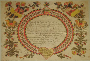Geburts- und Taufurkunde, 1784
