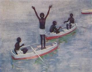 Schwarze Jungen auf Barbados, 1924
