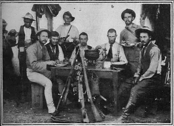 Buren-Telegraphisten beim Tee, 1900