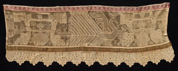 Bordüre mit Pfauenmotiv, 18.-19. Jahrhundert.