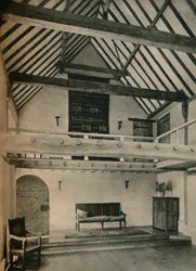 Boxhurst Farm, Kent: Ende des Tanzsaals. Restauriert und umgebaut von Oliver Hill, um 1928