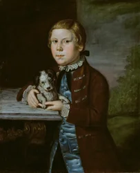 Junge der Familie Hallett mit Hund, 1766-76