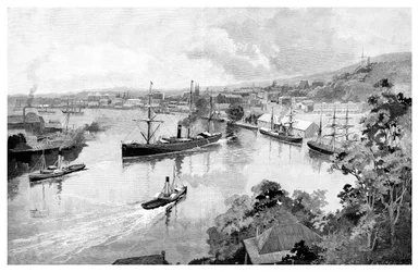 Brisbane von der Bowen Terrace, 1886