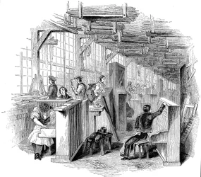 Broadwoods Klavierfabrik, Horseferry Road, Westminster, London, 1842