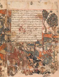 Burzuyas Mission Folio 5v, 6r aus einem Kalila Wa Dimna von Bidpai