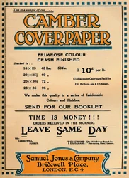 Camber Coverpaper - Samuel Jones & Company Werbung, 1919