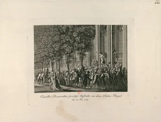 Camille Desmoulins in den Gärten des Palais Royal, ca. 1797-1800