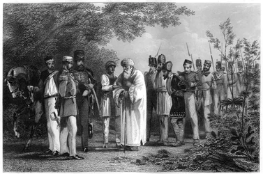 Gefangennahme des Königs von Delhi durch Captain Hodson, 1858, ca. 1860