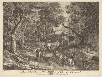 Karren auf einem Pfad durch den Wald nach einem Gemälde in der Sammlung des Duc de Choiseul, 1771