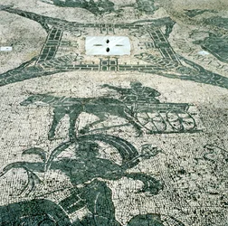 Wagenlenker, Mosaik, Cisarii, Ostia, Italien