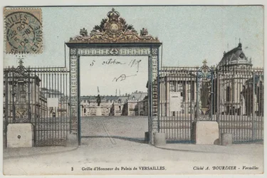 Schloss Versailles: Ehrengitter - Postkarte datiert 1905