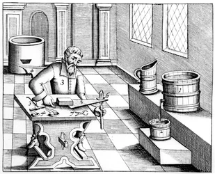 Überprüfung der Qualität von Salpeter, Kaliumnitrat oder KN03, 1683