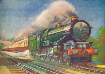 Cheltenham Flyer, G.W.R., nimmt Wasser auf in Goring, 1940