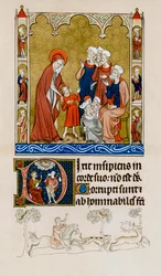Christus wird von seiner Mutter im Tempel gefunden, wie er mit Ärzten diskutiert, ca. 1310-1320