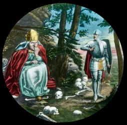 Christian vermeidet die Höhle des Riesen Papst, um 1910