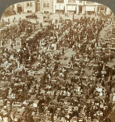 Größter Markt von Christiania, Norwegen, ca. 1905