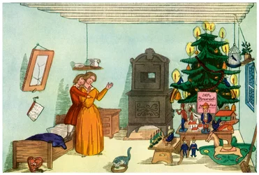 Weihnachtsszene aus König Nussknacker von Heinrich Hoffmann, 1853