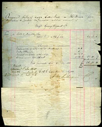 Kokosnuss-Verkaufsquittung, Barbados nach London, 1881