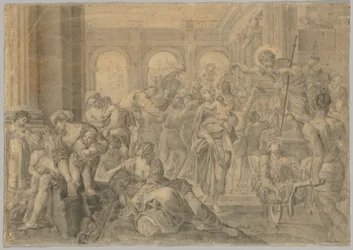 Kopie von Annibale Carraccis St. Roch gibt Almosen, 1595 oder später