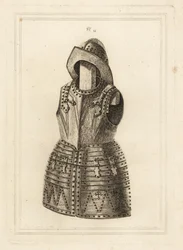 Corcelet oder Anzug aus heller Arkebusenrüstung und Morion-Kopfschmuck aus dem Tower of London