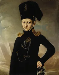Kosak des 1. berittenen Kosakenregiments Graf M.A. Dmitriev-Mamonov, erstes Viertel des 19. Jahrhunderts