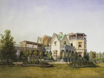 Cottage-Palast im Alexandria-Park in Peterhof, 1847