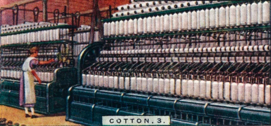 Baumwolle, 3. - Spinnmaschine, Lancashire, 1928