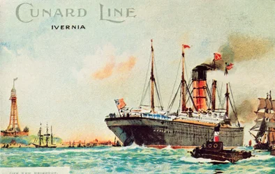 Cunard Line - Ivernia, vor New Brighton, ca. 1910