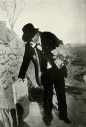 Cézanne mit Malerei und Palette
