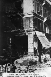 Schäden nach einem Angriff deutscher Gotha-Bomber, Paris, 11. März 1918