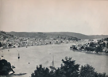 Dartmouth - Gesamtansicht, zeigt das Britannia Floating Naval College, 1895