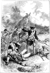 Tod von Major Pitcairn, Schlacht von Bunker Hill, Boston, Massachusetts, 1775