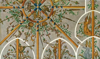 Dekoration in der Kirche von Stedum, Groningen, Niederlande, 1928