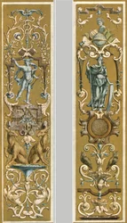 Dekorative Malerei im Louvre, Paris, Frankreich