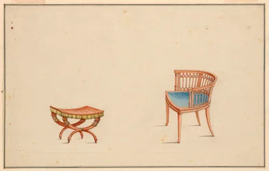 Entwurf für Sessel und Hocker