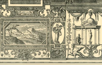 Entwurf für eine Wand- oder Deckendekoration im grotesken Stil, 16. Jahrhundert, 1881