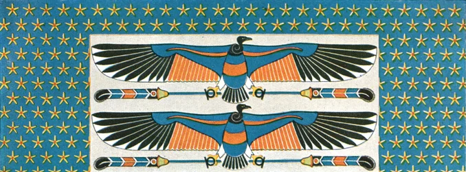Detail der Deckenmalerei im Grab von Bekenranef in Sakkara, Ägypten, 1928